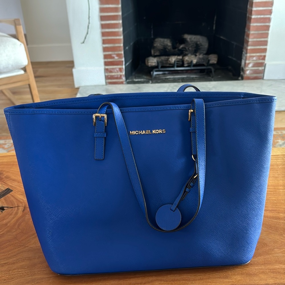 Michael Kors royal blue large tote bag